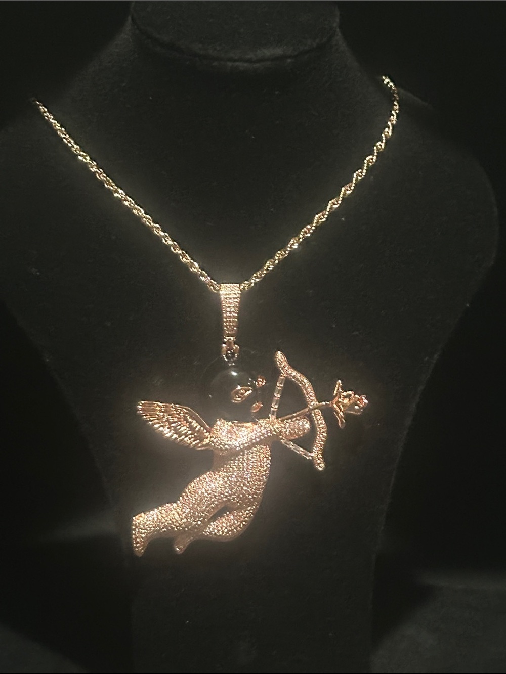 Rose Gold Cupid Pendant Necklace - Women's Jewelry